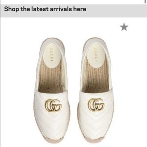 Gucci Chevron leather espadrille with Double G
